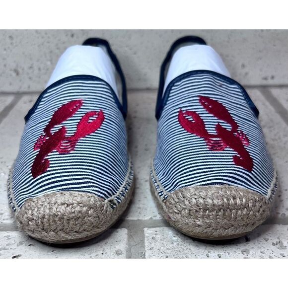 G.H. Bass & Co. Jenna Critter Lobster Crawfish Flats Red Blue Espadrilles Sz 9 - Picture 6 of 10